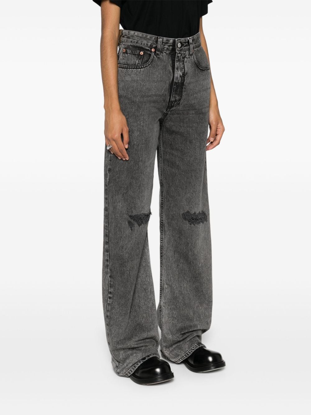 MM6 Maison Margiela-RIPPED 5 POCKETS DENIM TROUSERS-