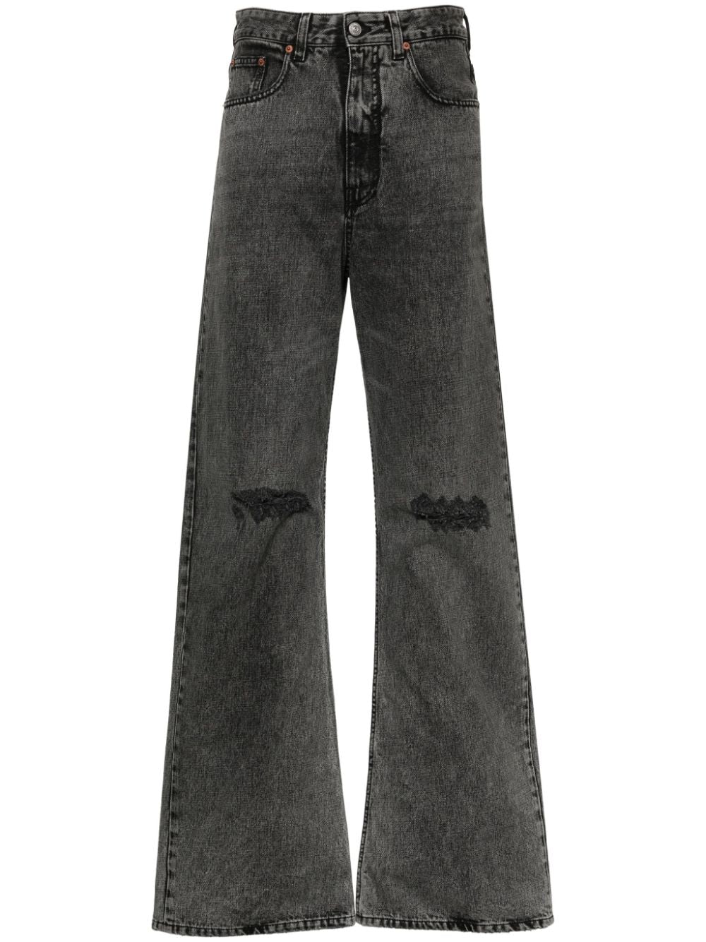 MM6 Maison Margiela-RIPPED 5 POCKETS DENIM TROUSERS-