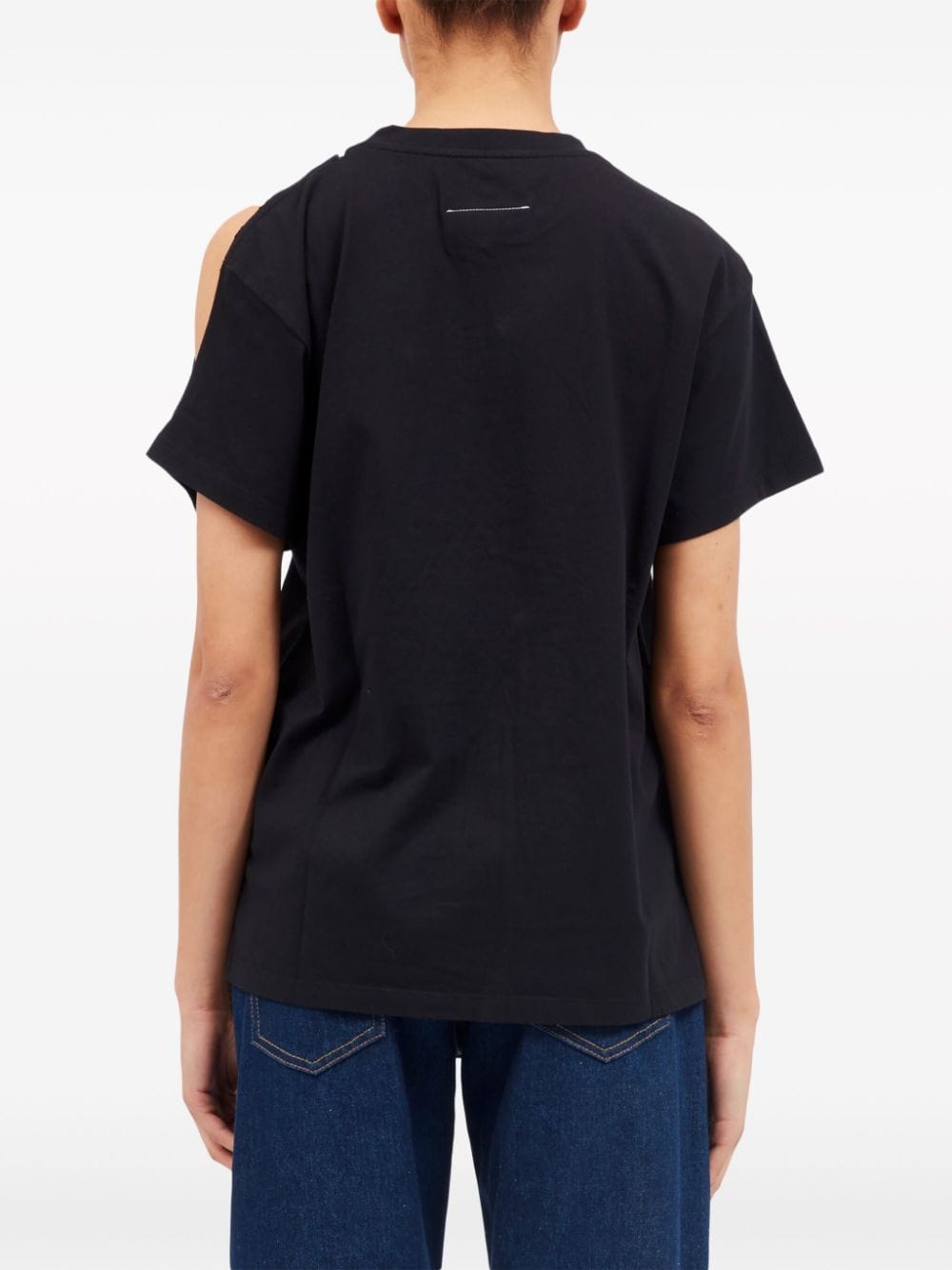 MM6 Maison Margiela-RIPPED COLLAR T-SHIRT-