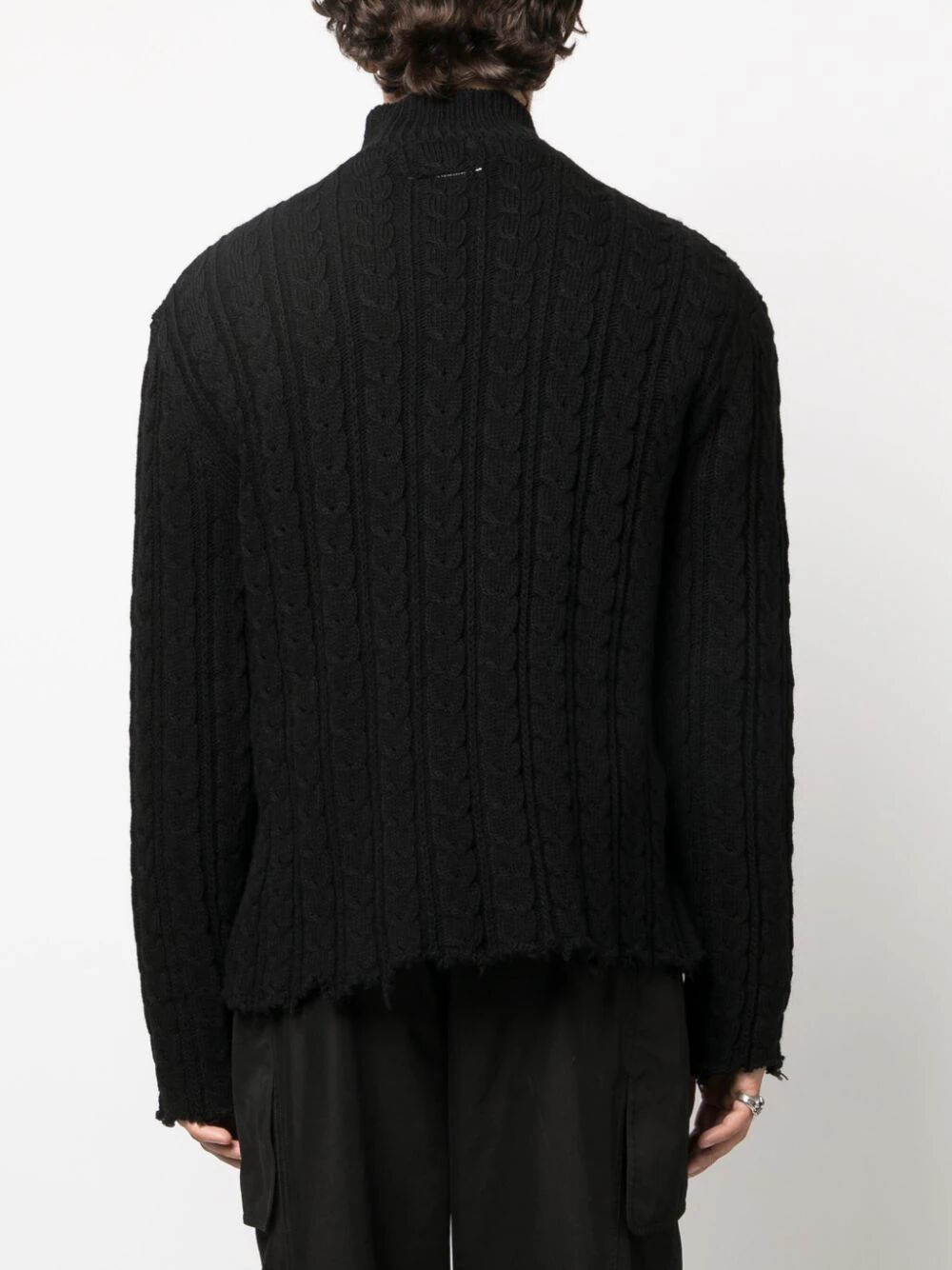 MM6 Maison Margiela-ROLL-NECK RAW-CUT JUMPER-S62HA0083S18385 900