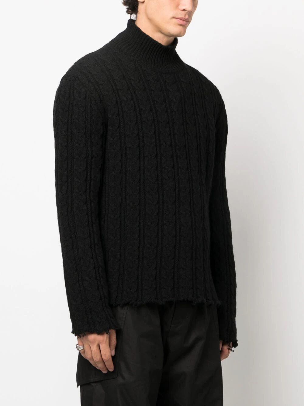 MM6 Maison Margiela-ROLL-NECK RAW-CUT JUMPER-S62HA0083S18385 900