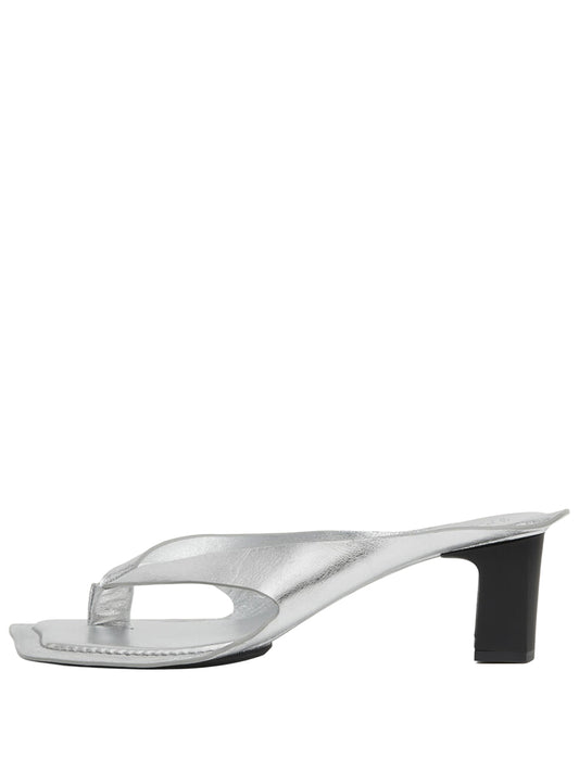 Anatomic leather flip-flop mule
