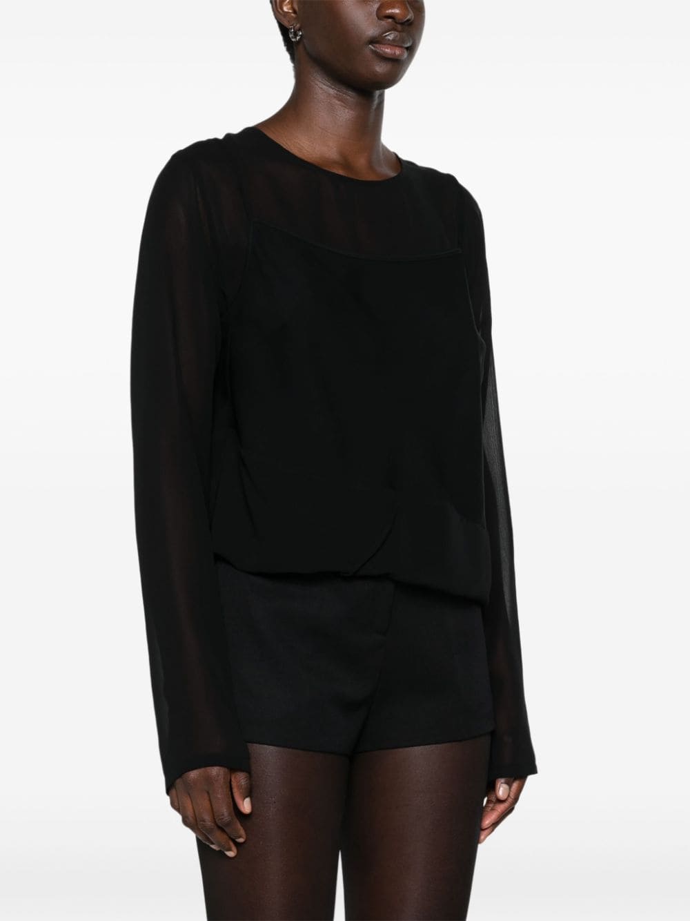 MM6 Maison Margiela-SHEER L/S TOP-