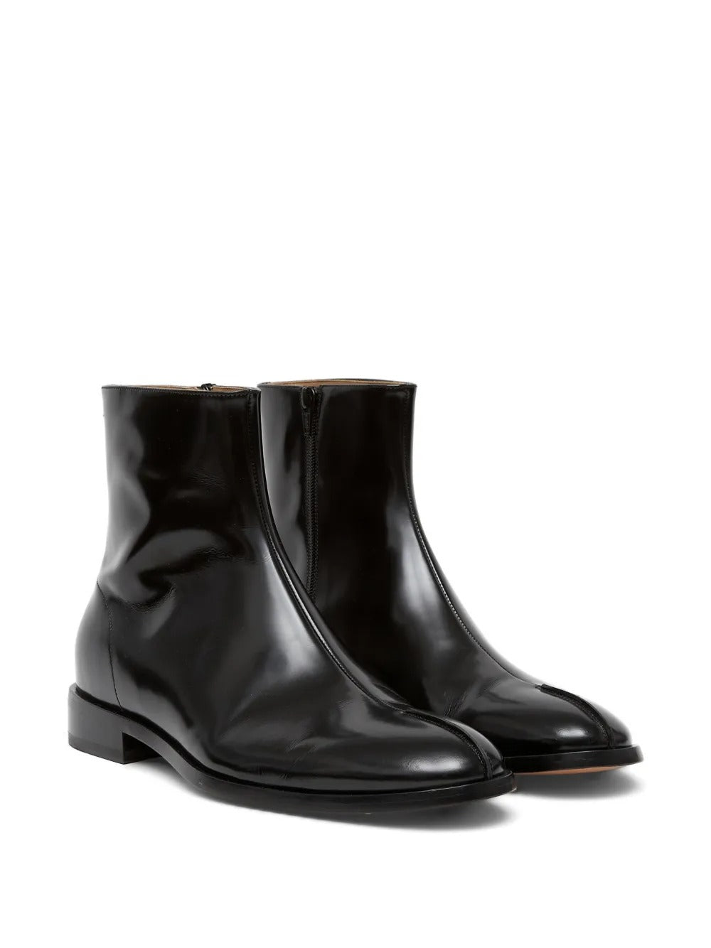 MM6 Maison Margiela-Shiny leather ankle boots-
