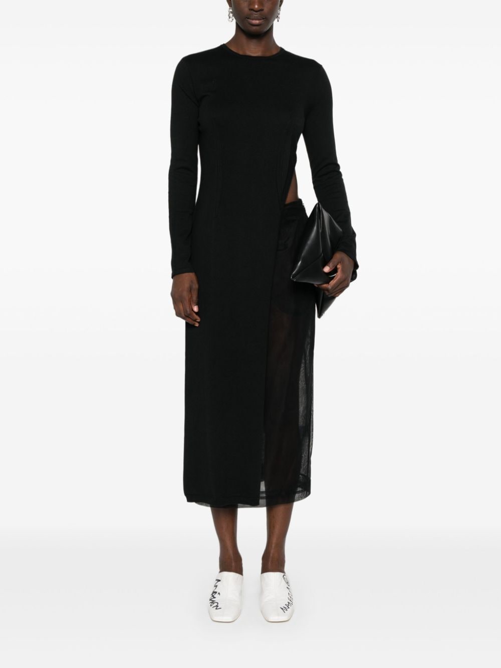 MM6 Maison Margiela-SIDE CUT MIDI DRESS-