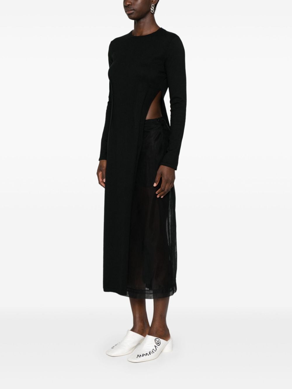 MM6 Maison Margiela-SIDE CUT MIDI DRESS-