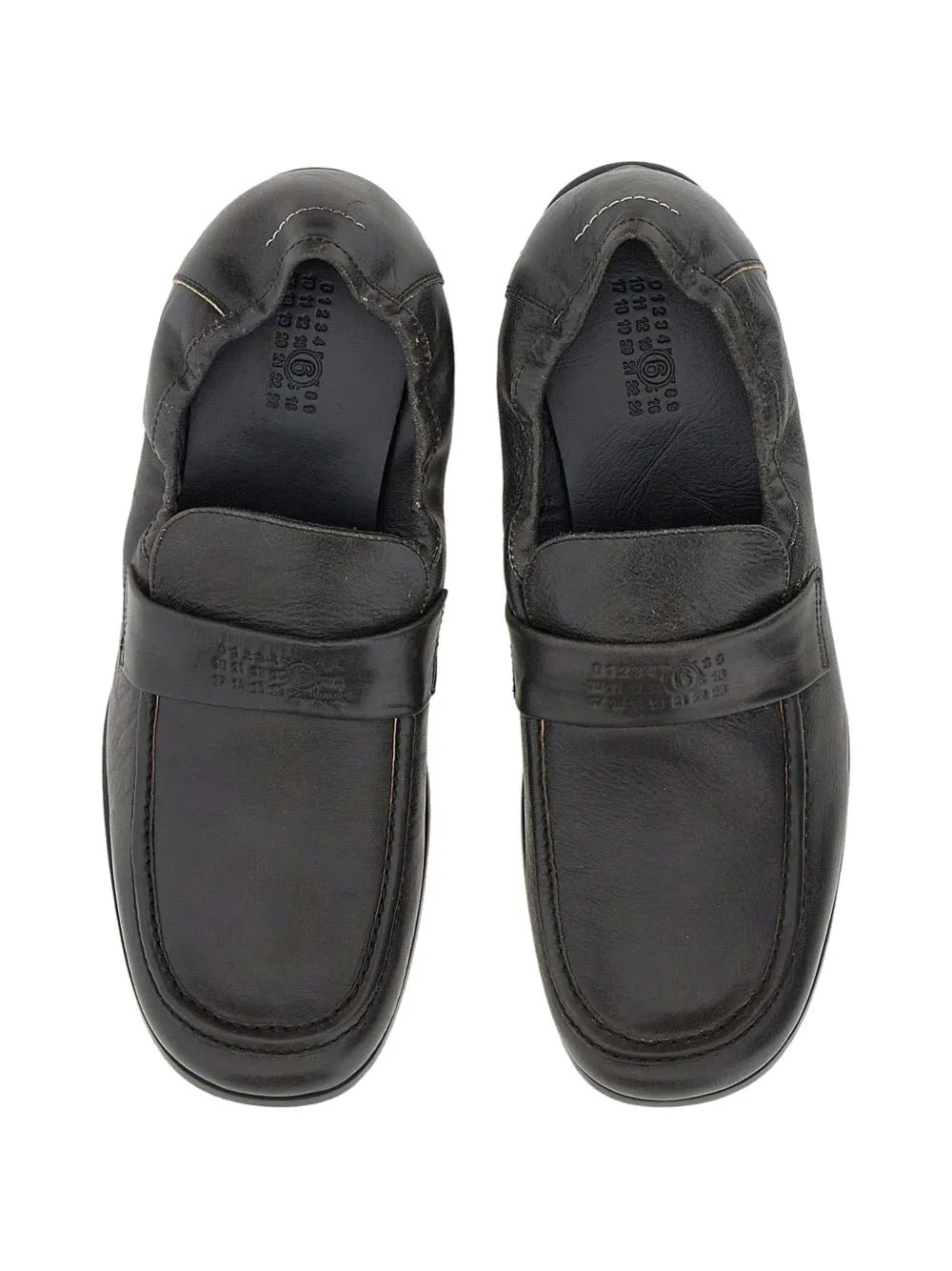 MM6 Maison Margiela-swing-toe leather loafers-