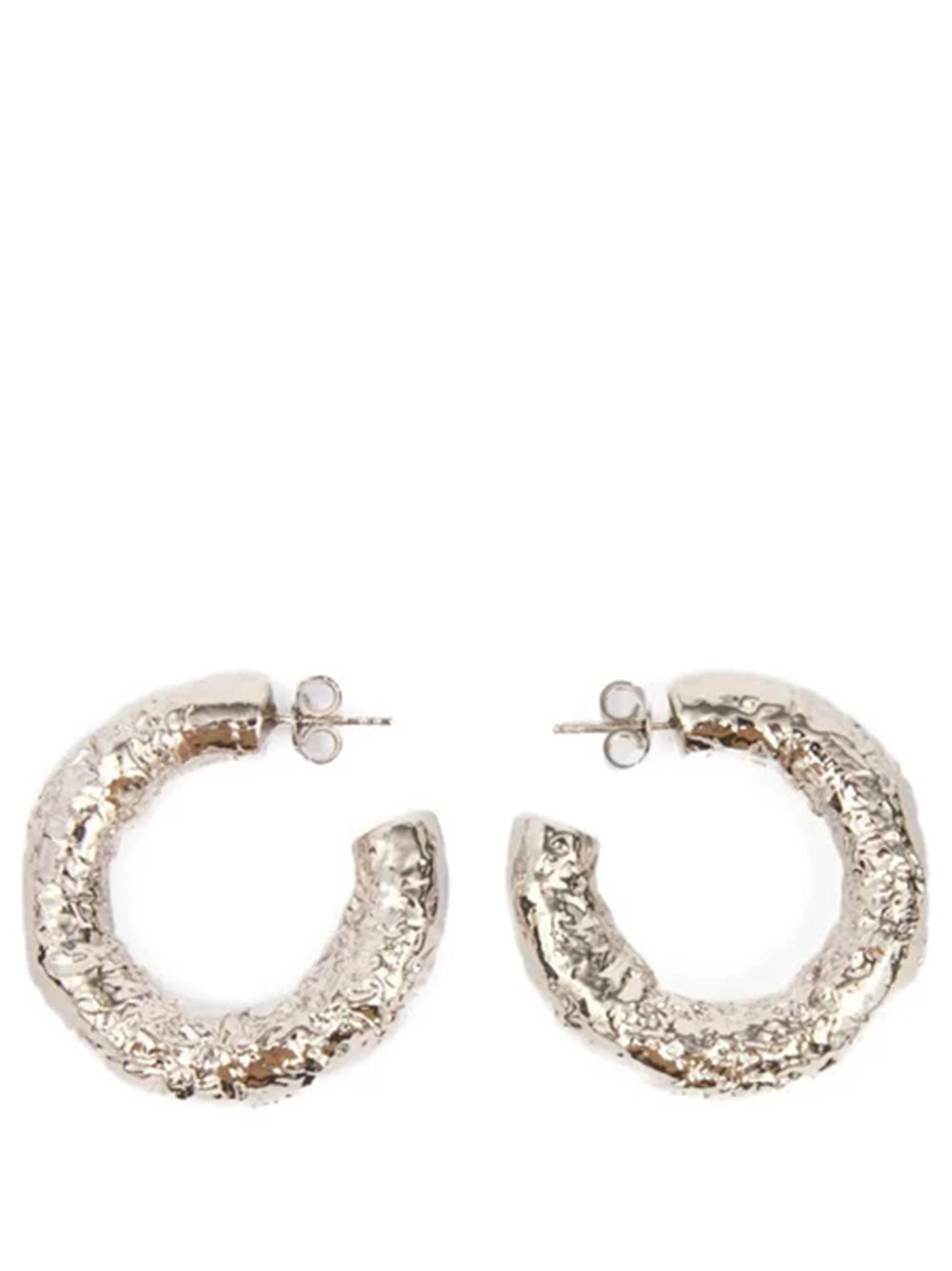 MM6 Maison Margiela-tinfoil-textured hoop earrings-