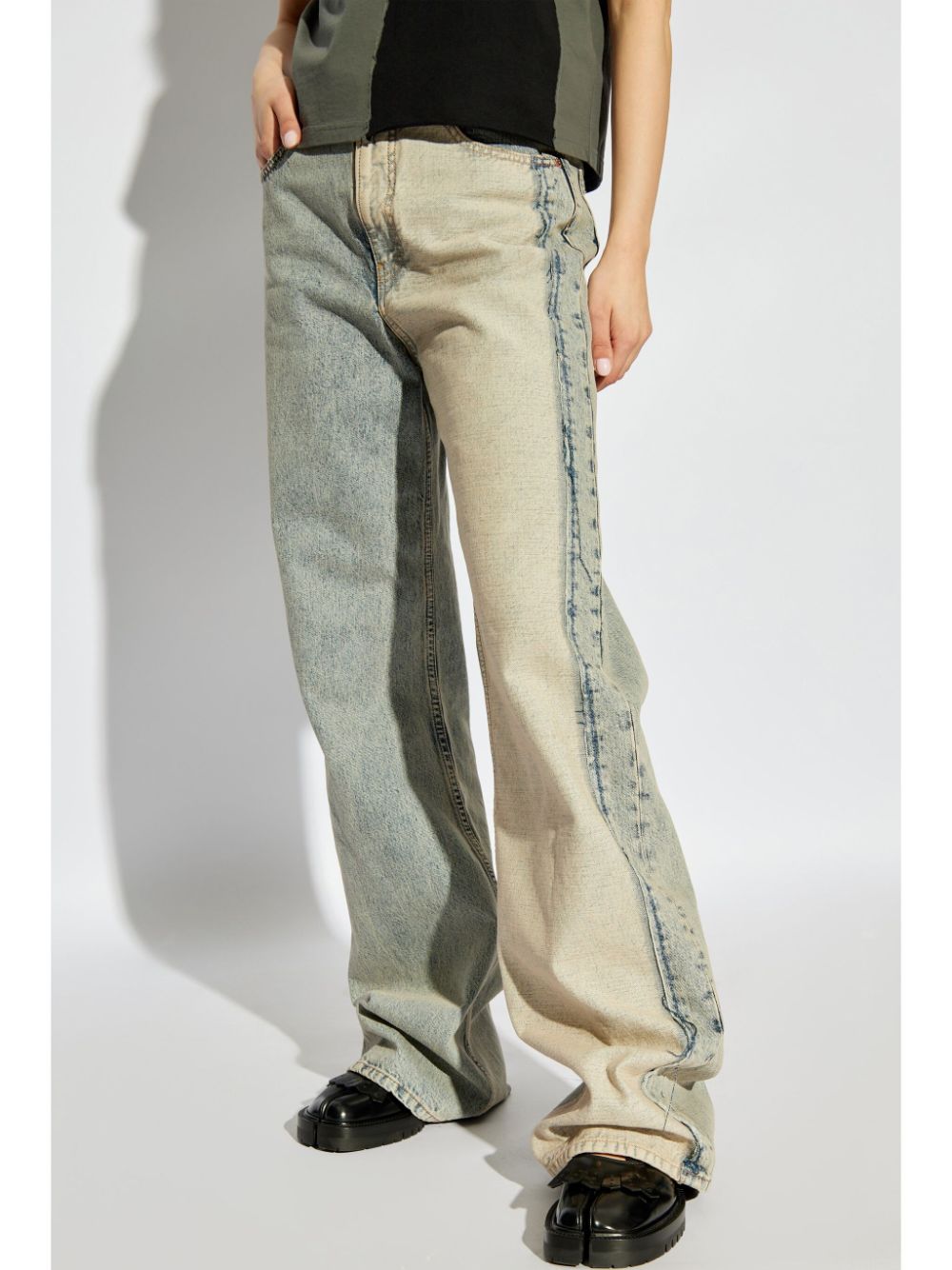 MM6 Maison Margiela-WIDE LEG 5 POCKETS DENIM TROUSERS-