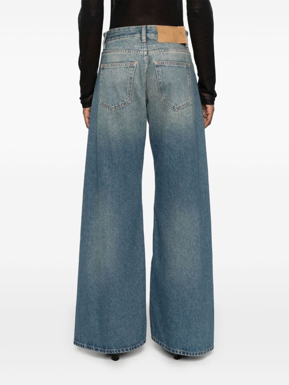 MM6 Maison Margiela-WIDE LEG 5 POCKETS DENIM TROUSERS-