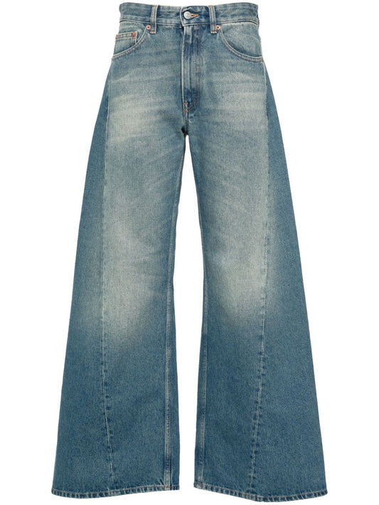 MM6 Maison Margiela-WIDE LEG 5 POCKETS DENIM TROUSERS-