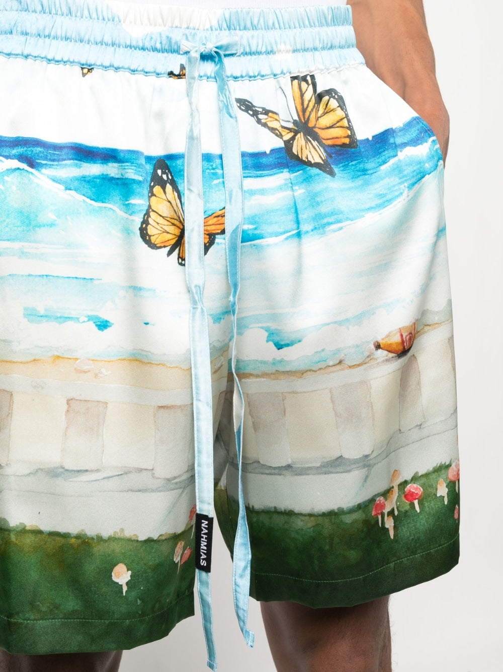 NAHMIAS-Butterfly Beach Silk Shorts-SS23W24ST1460 BLUE MULTI