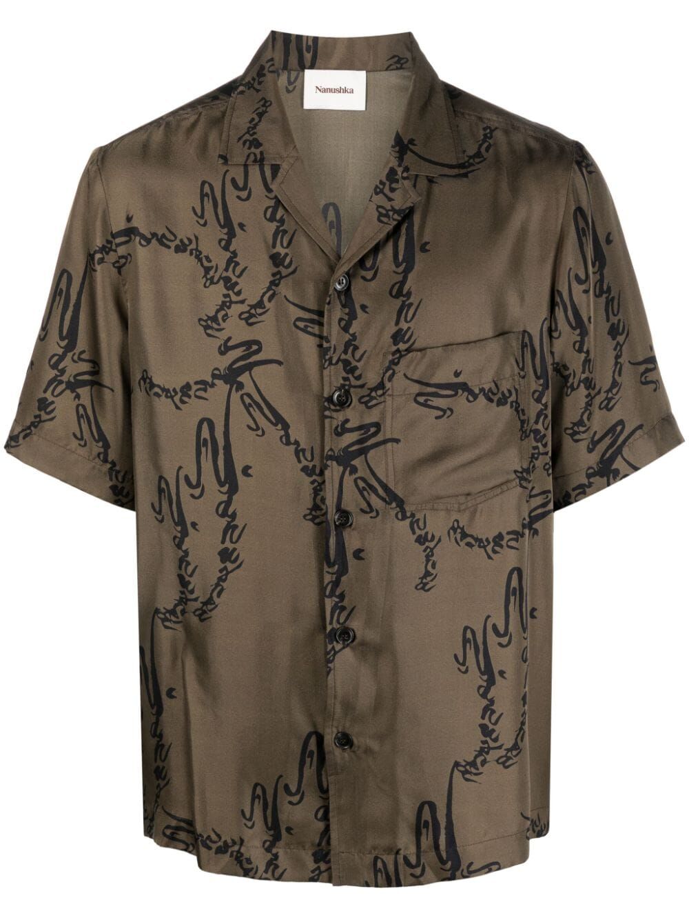 NANUSHKA-BODIL SHIRT-NM23FWSH00265 CALLIGRAPHY KHAKI