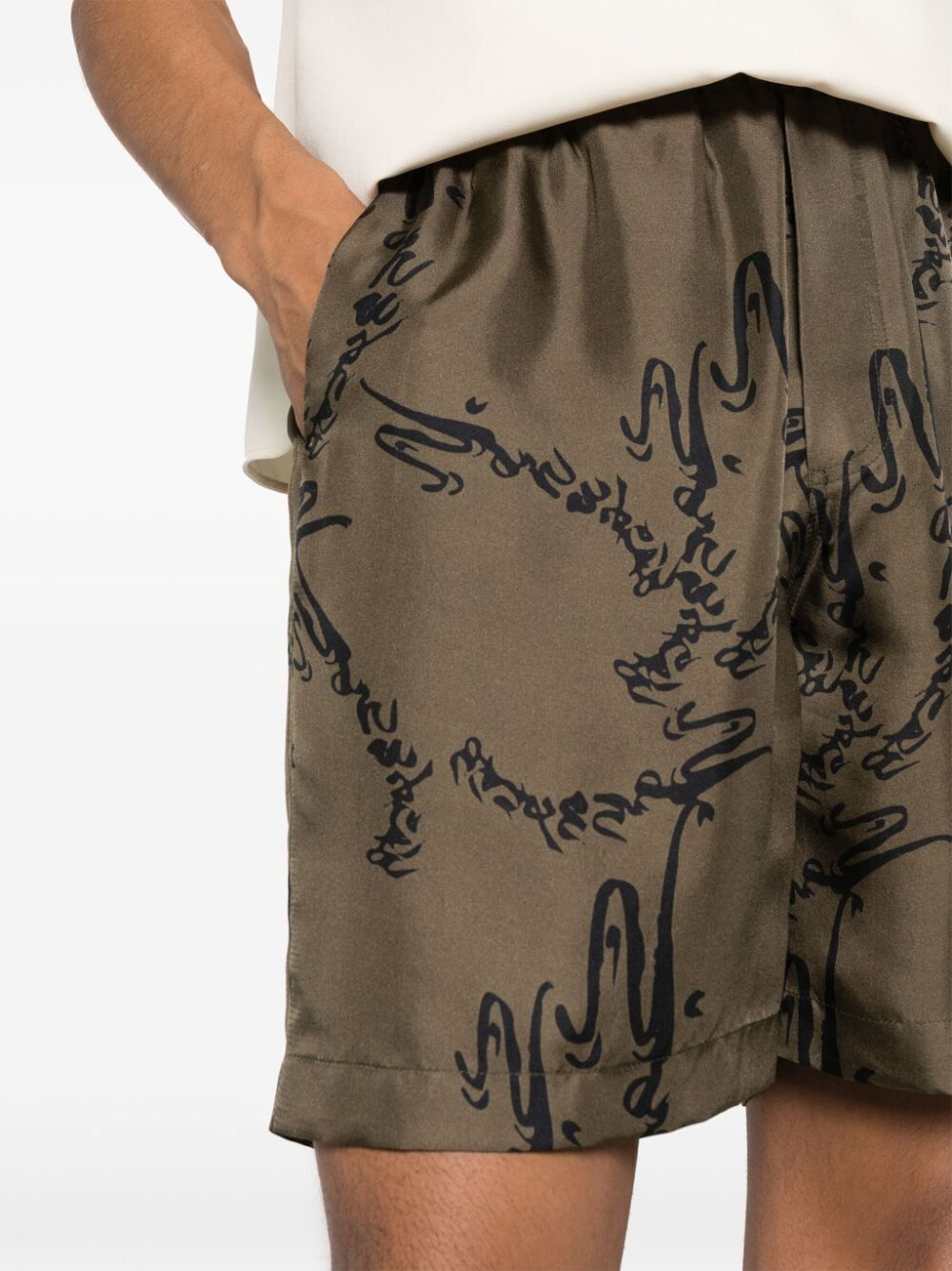 NANUSHKA-DOXXI SHORTS-NM24RSST00466 CALLIGRAPHY KHAKI