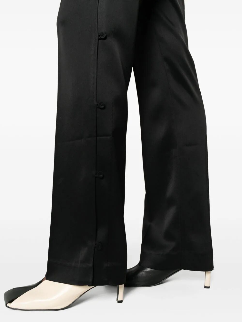 NANUSHKA-FELINA BELL BOTTOM TROUSERS-NW24RSPA00799 BLACK