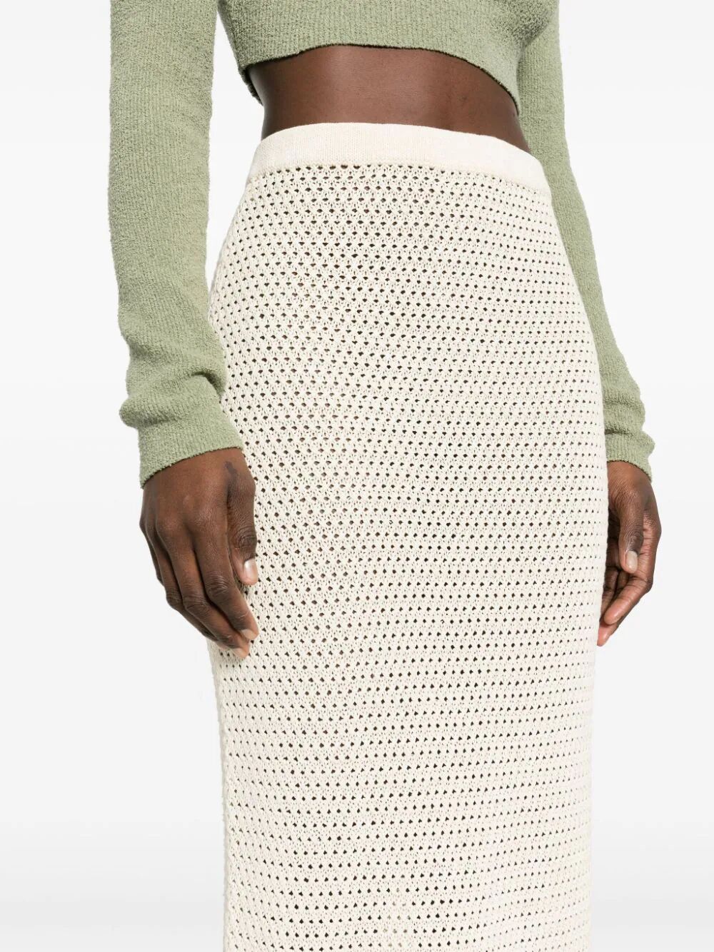 NANUSHKA-LINDY PAPER CROCHET SKIRT-NW23PFSK00571 CREME