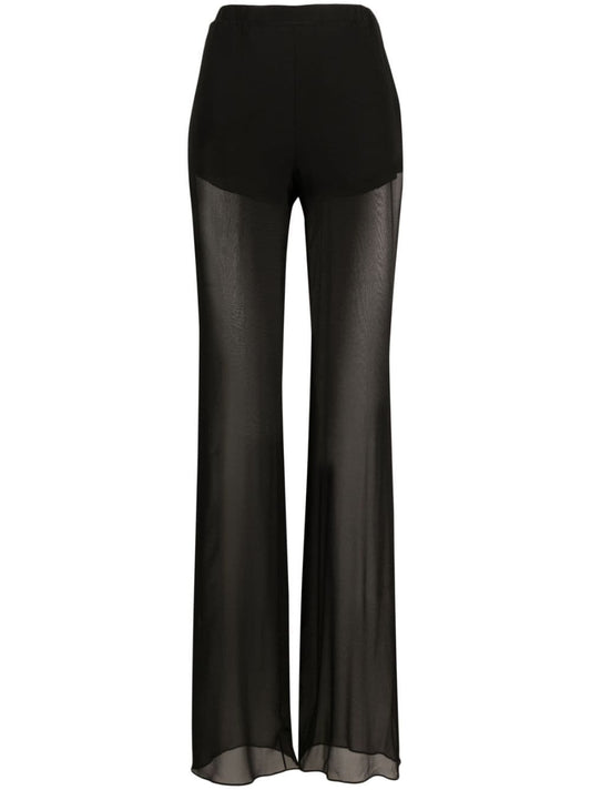 NENSI DOJAKA-FLARED SHEER TAILORED TROUSERS-NDSS23TRS029 BLACK