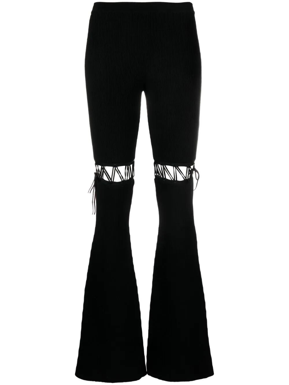 NENSI DOJAKA-LACED FLARED LEGGINGS-NDAW23KT022 BLACK