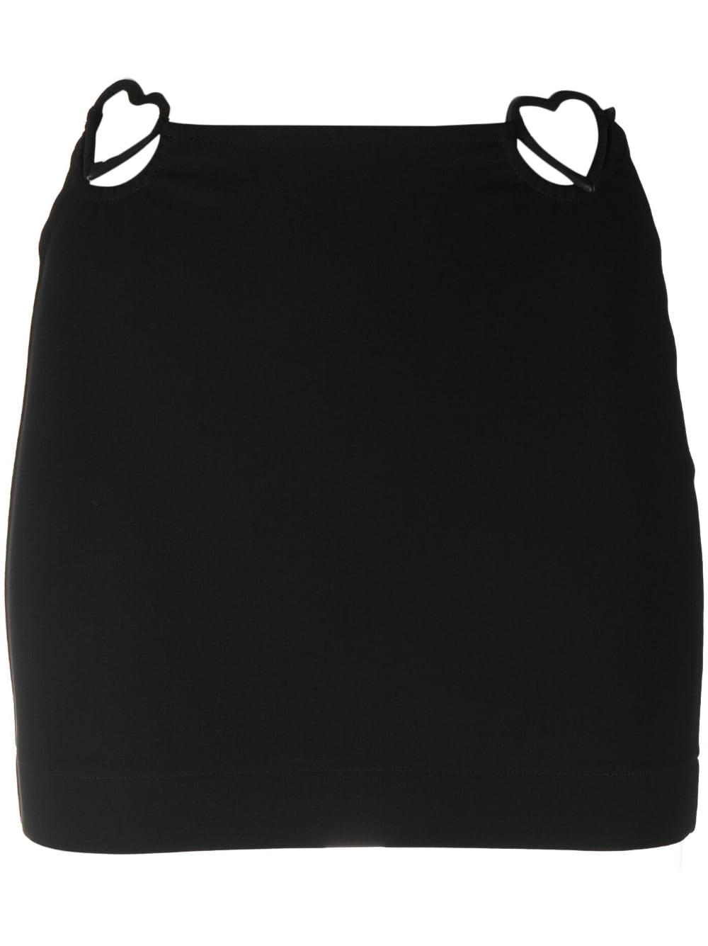 NENSI DOJAKA-MINI SKIRT WITH HIP HEART DETAIL-NDSS23SKT020 BLACK