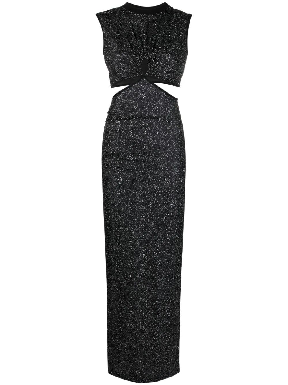 NENSI DOJAKA-SLEEVELESS MAXI KEY-HOLE DRESS-NDAW23DR147 BLACK