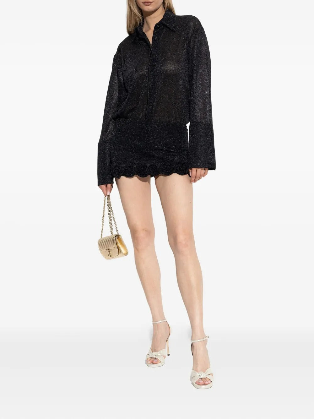 OSEREE SWIMWEAR-GLAZED LUMIERE SLEEVES SHIRT-