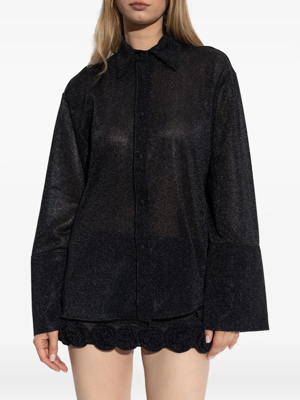 OSEREE SWIMWEAR-GLAZED LUMIERE SLEEVES SHIRT-