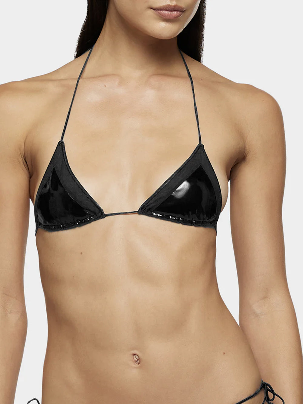 OSEREE SWIMWEAR-LATEX MESH MICROKINI-
