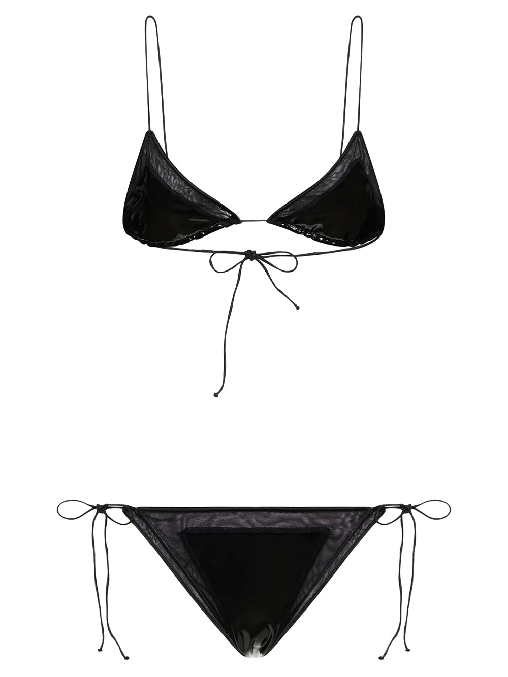 OSEREE SWIMWEAR-LATEX MESH MICROKINI-