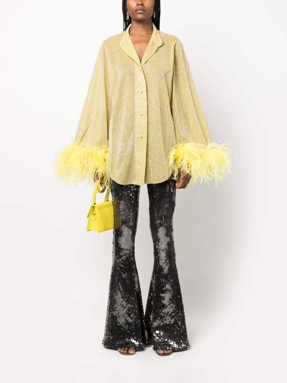 OSEREE SWIMWEAR-LUMIERE PLUMAGE LONG SHIRT-LSF213 CITRON