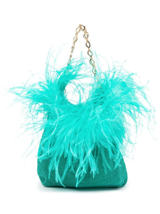 OSEREE SWIMWEAR-LUMIERE PLUMAGE MINI BAG-BGF235 AQUAMARINE