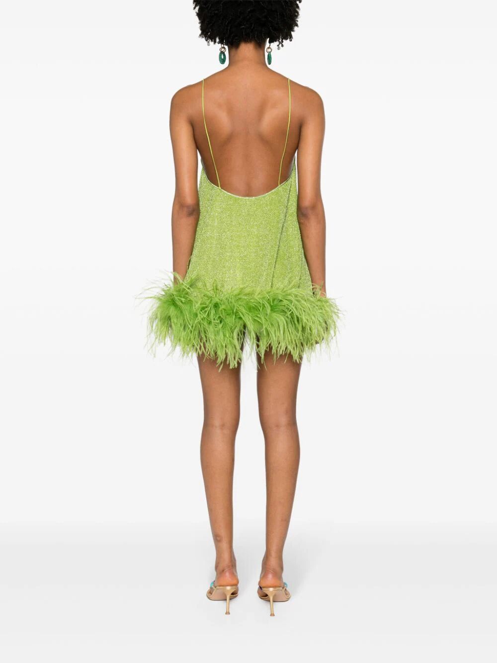 OSEREE SWIMWEAR-LUMIERE PLUMAGE SHORT DRESS-LDF213 LIME