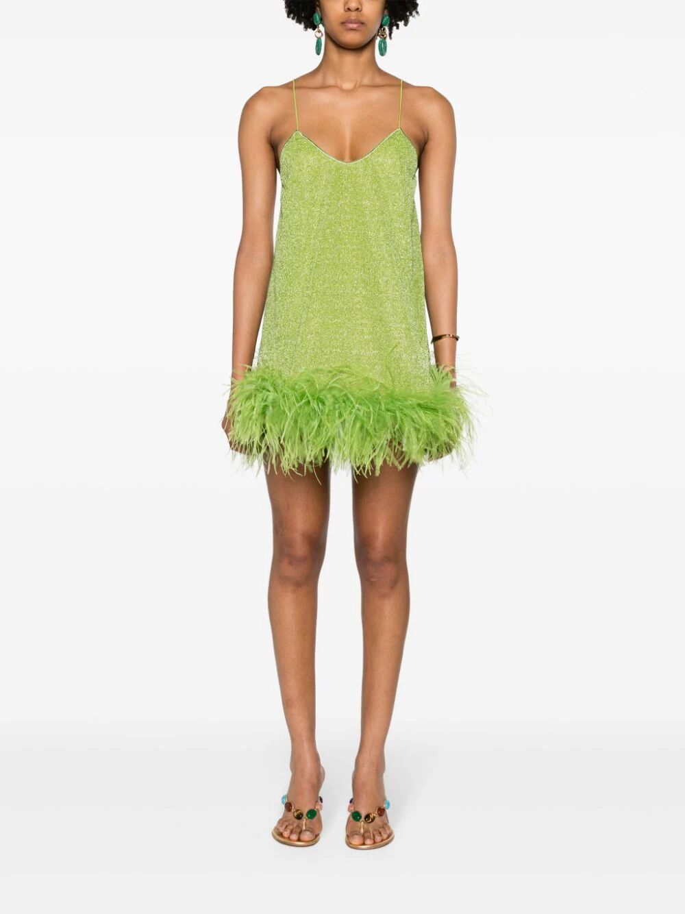 OSEREE SWIMWEAR-LUMIERE PLUMAGE SHORT DRESS-LDF213 LIME