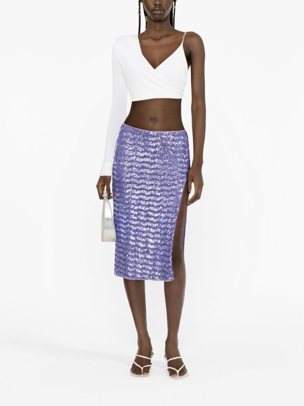 OSEREE SWIMWEAR-PAILLETTES TUBE SKIRT-PSF235 LILAC