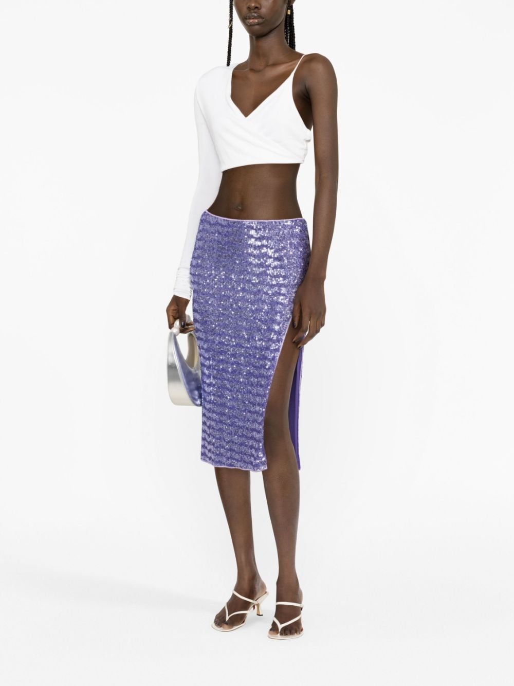 OSEREE SWIMWEAR-PAILLETTES TUBE SKIRT-PSF235 LILAC