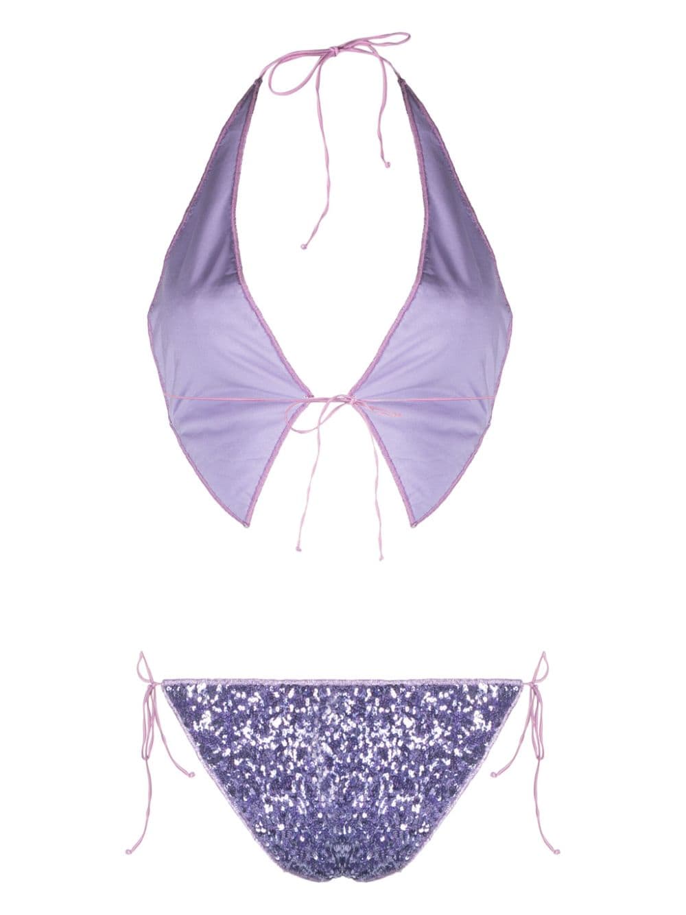 OSEREE SWIMWEAR-SEQUINS CUT OUT BANDANA-PTF235 LILAC