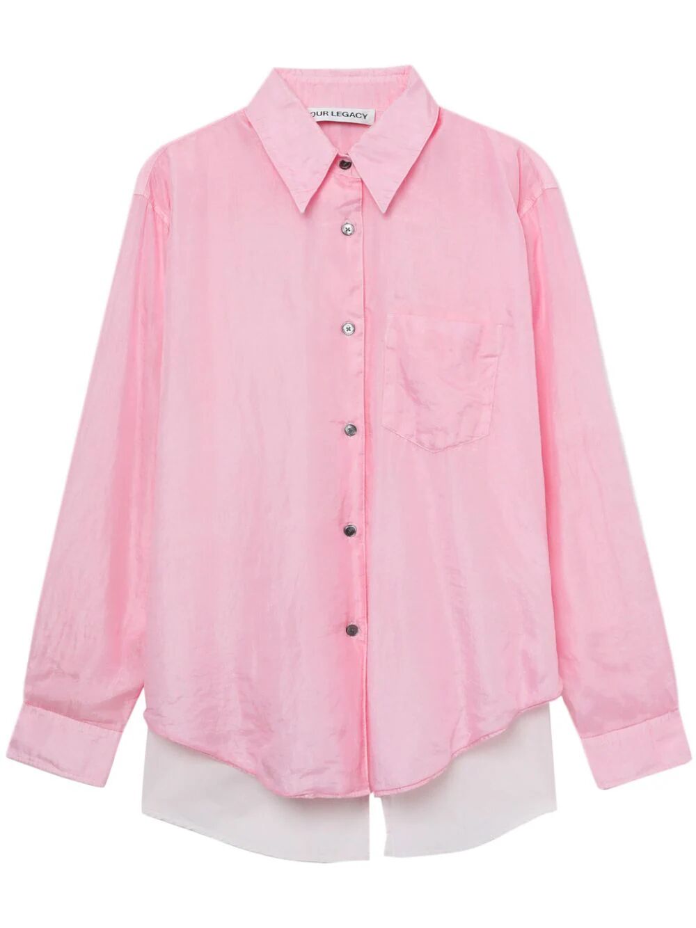 OUR LEGACY-APRON SHIRT-W2242ABC PINK COTTON SILK