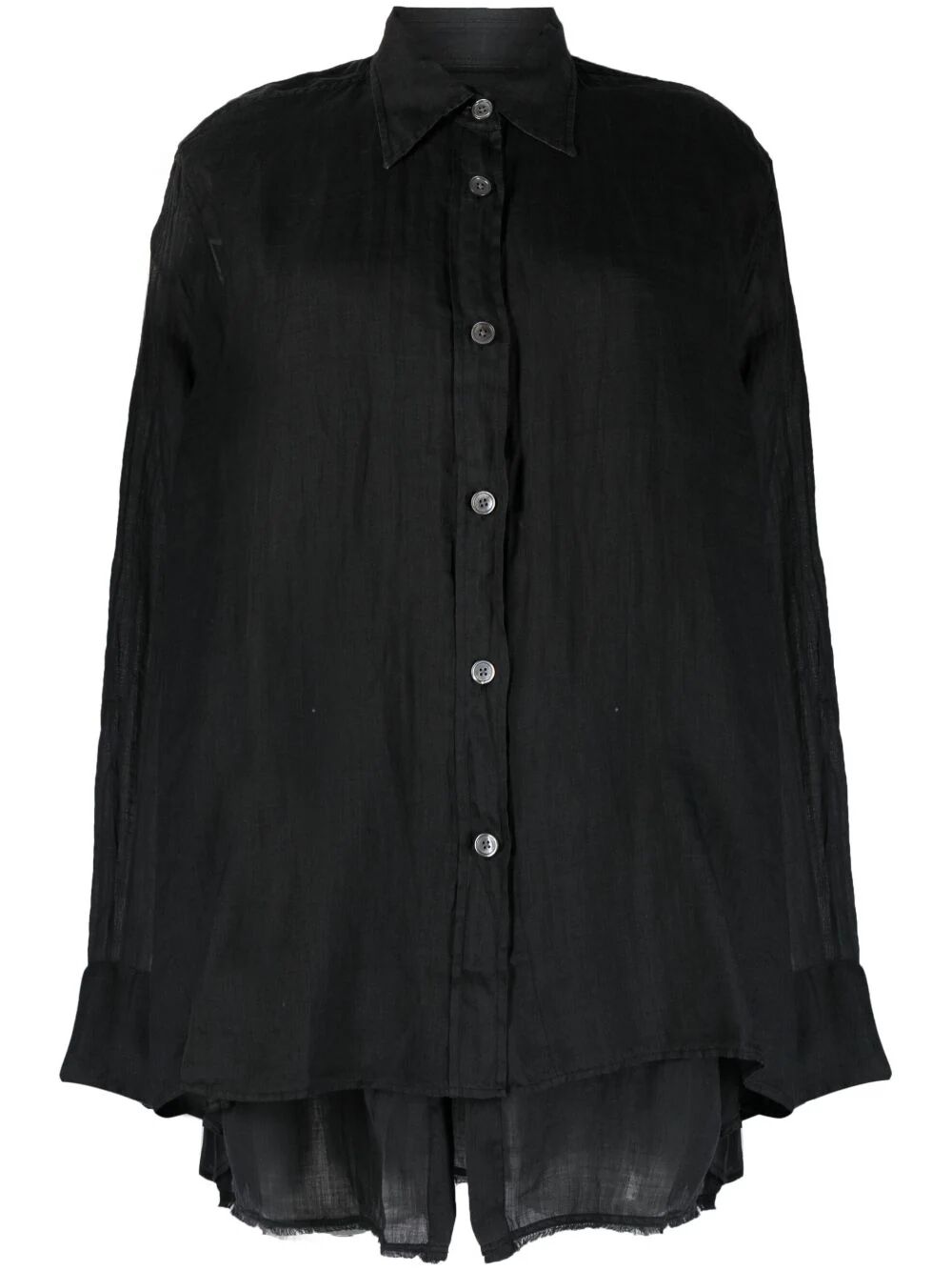 OUR LEGACY-BACKLESS LINER SHIRT-W2232BLB BLACK GAUZE RAMIE