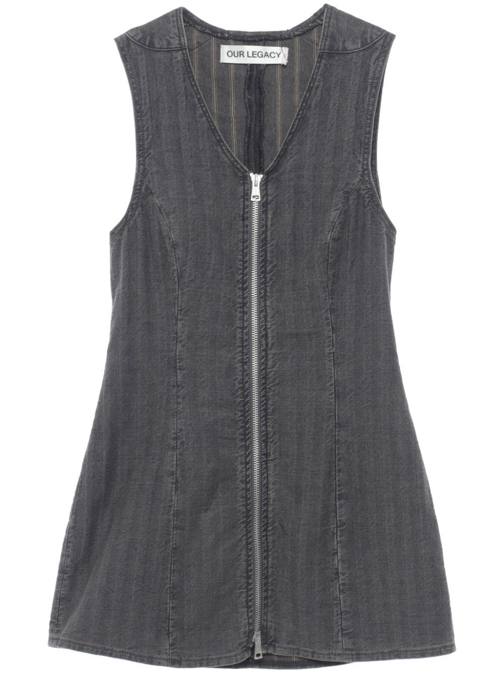 OUR LEGACY-BIKER ZIP VEST-W2245BT WASHED GREY TORINO STRIPE