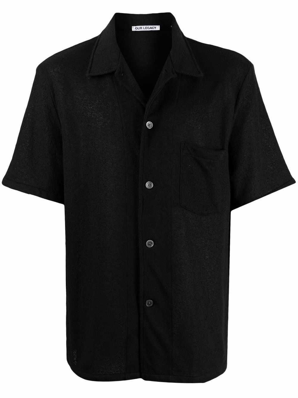 OUR LEGACY-BOX BOUCLE S/S SHIRT-M2202BB BLACK BOUCLE