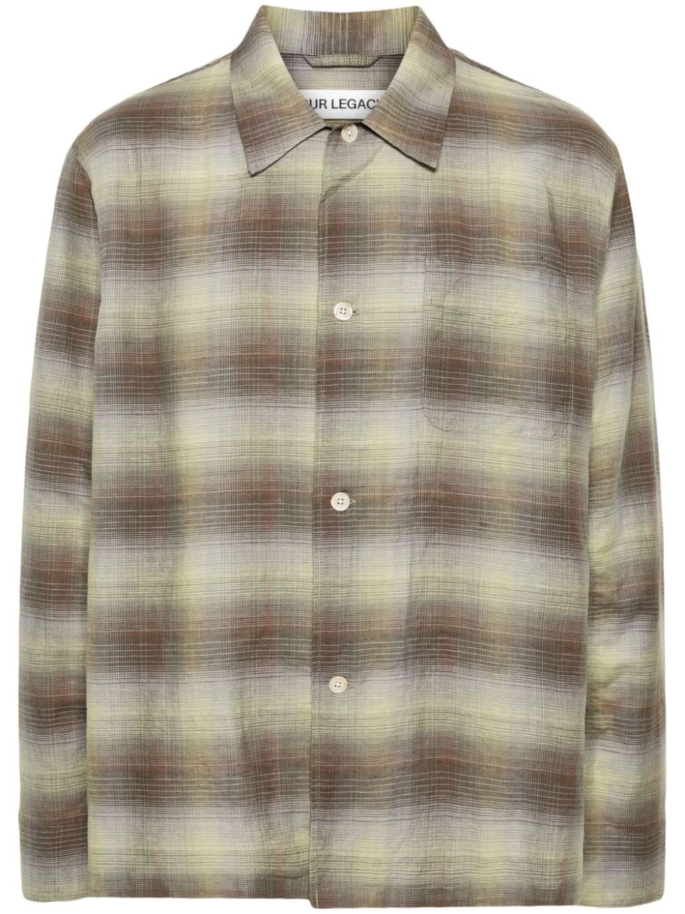 OUR LEGACY-BOX STRIPED SHIRT-M2242BM MURKY STATIC SUMMER WEAVE