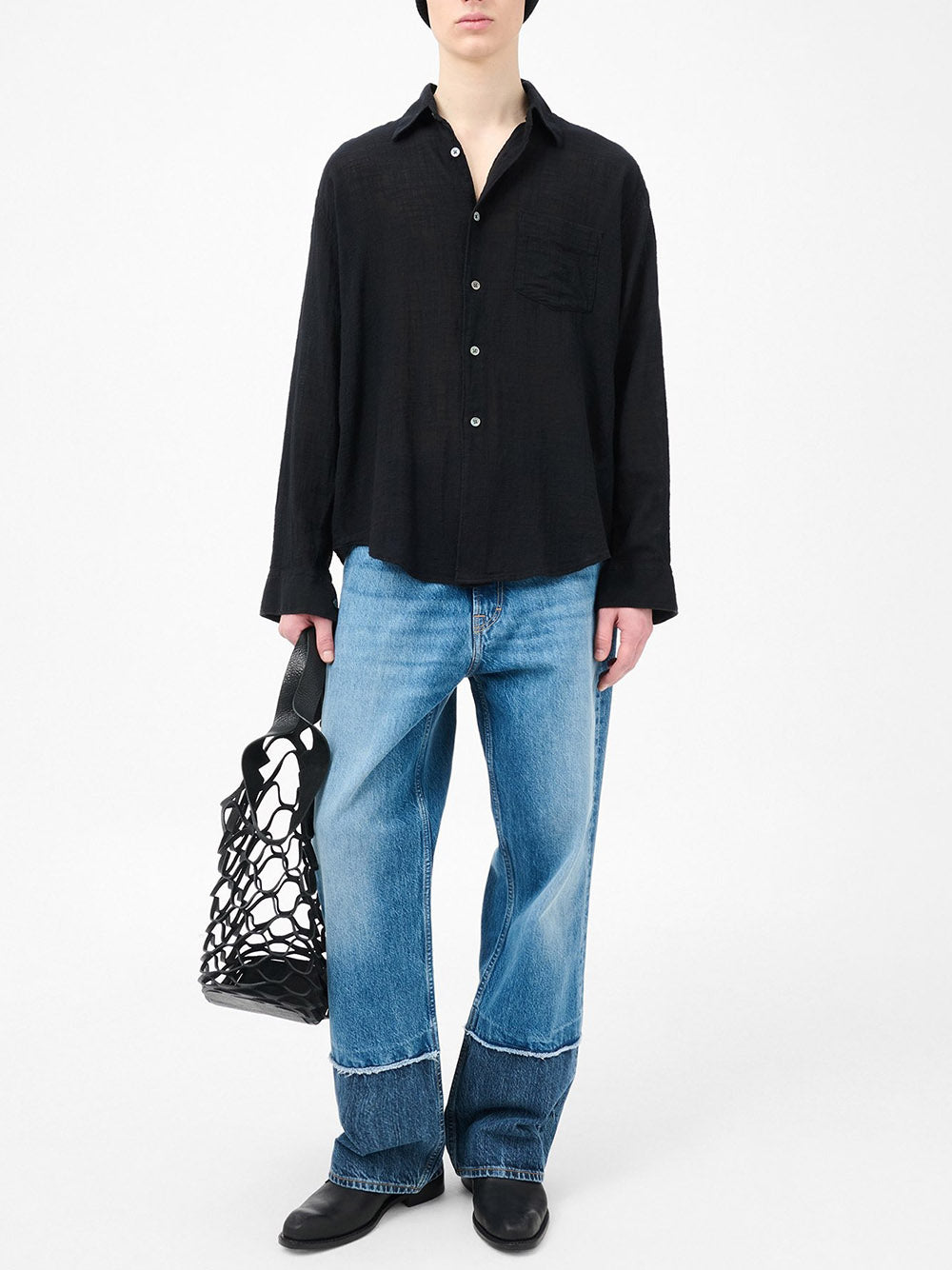 OUR LEGACY-COCO SHIRT-M2222CB WASHED BLACK AIR COTTON – Dope
