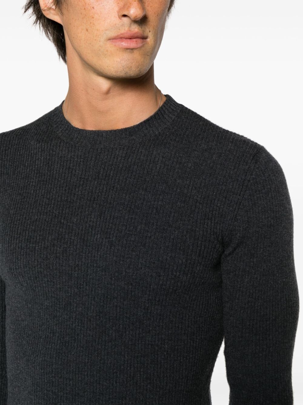 OUR LEGACY-COMPACT ROUNDNECK-M4233CA ANTHRACITE MELANGE WOOL