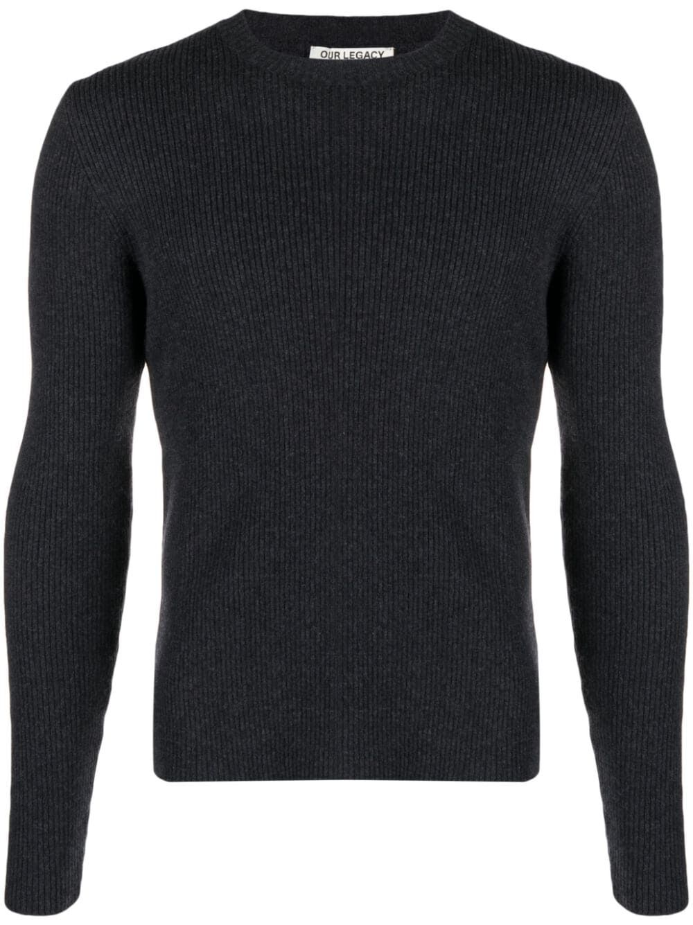 OUR LEGACY-COMPACT ROUNDNECK-M4233CA ANTHRACITE MELANGE WOOL