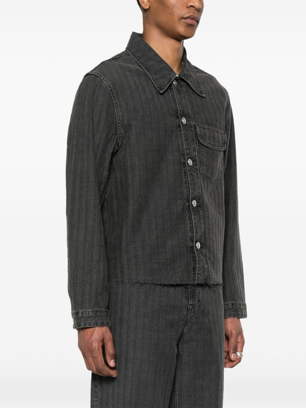 OUR LEGACY-CUT REBIRTH JACKET-M2245RT WASHED GREY TORINO STRIPE