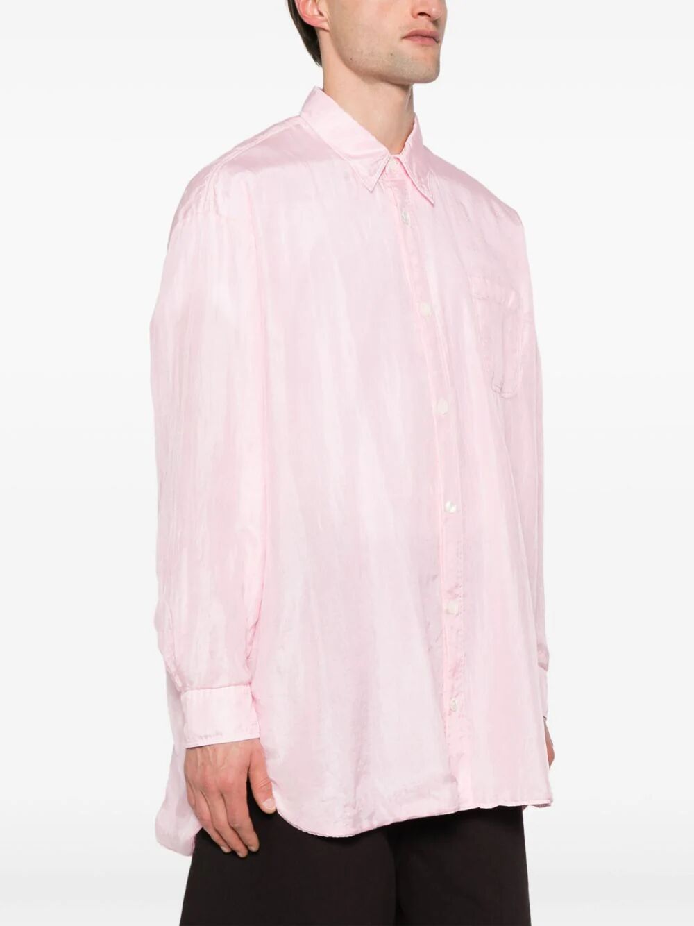 OUR LEGACY-DARLING SILK SHIRT-M2242DBP BABY PINK COTTON SILK