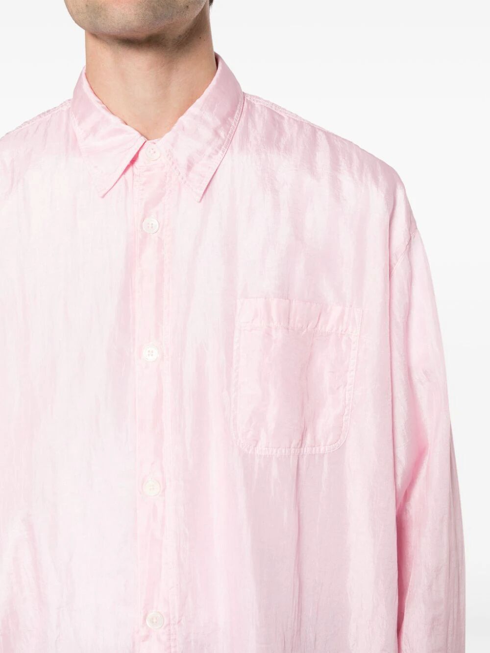 OUR LEGACY-DARLING SILK SHIRT-M2242DBP BABY PINK COTTON SILK