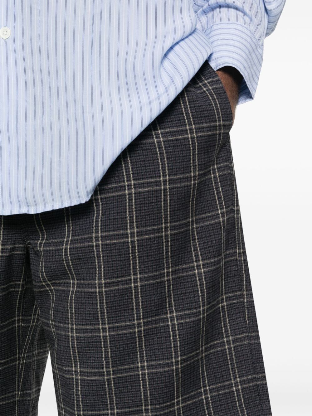 OUR LEGACY-DRAPE CHECK SHORTS-M2244DN DINNER DATE CHECK