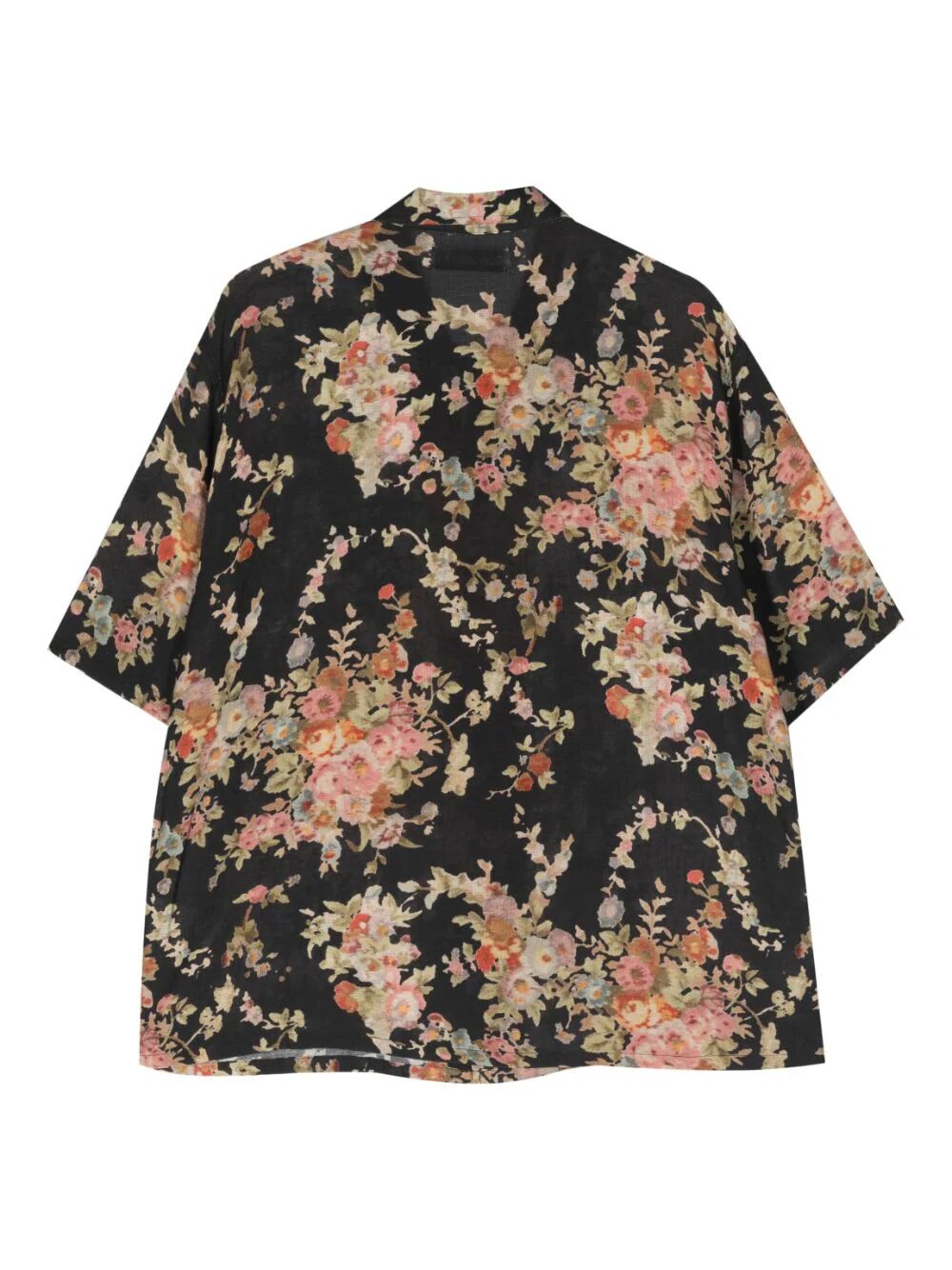 OUR LEGACY-ELDER SHIRT SHORTSLEEVE-M2242EFB BLACK FLORAL TAPESTRY PRINT