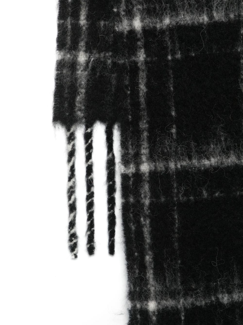 OUR LEGACY-ESTATE SCARF-A4248EBF BLACK FUZZY ALPACA CHECK