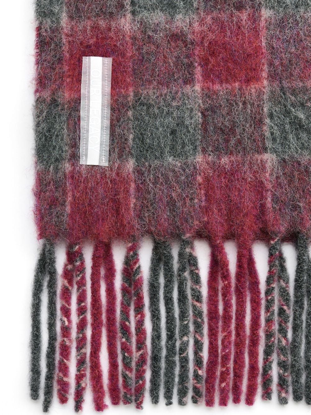 OUR LEGACY-ESTATE SCARF-A4248EPG PINK FUZZY ALPACA CHECK